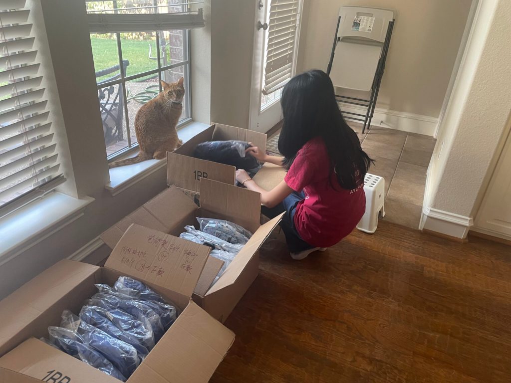 Sorted Backpack and Bedding Donation for Loops for Love Project on August 24th 2024