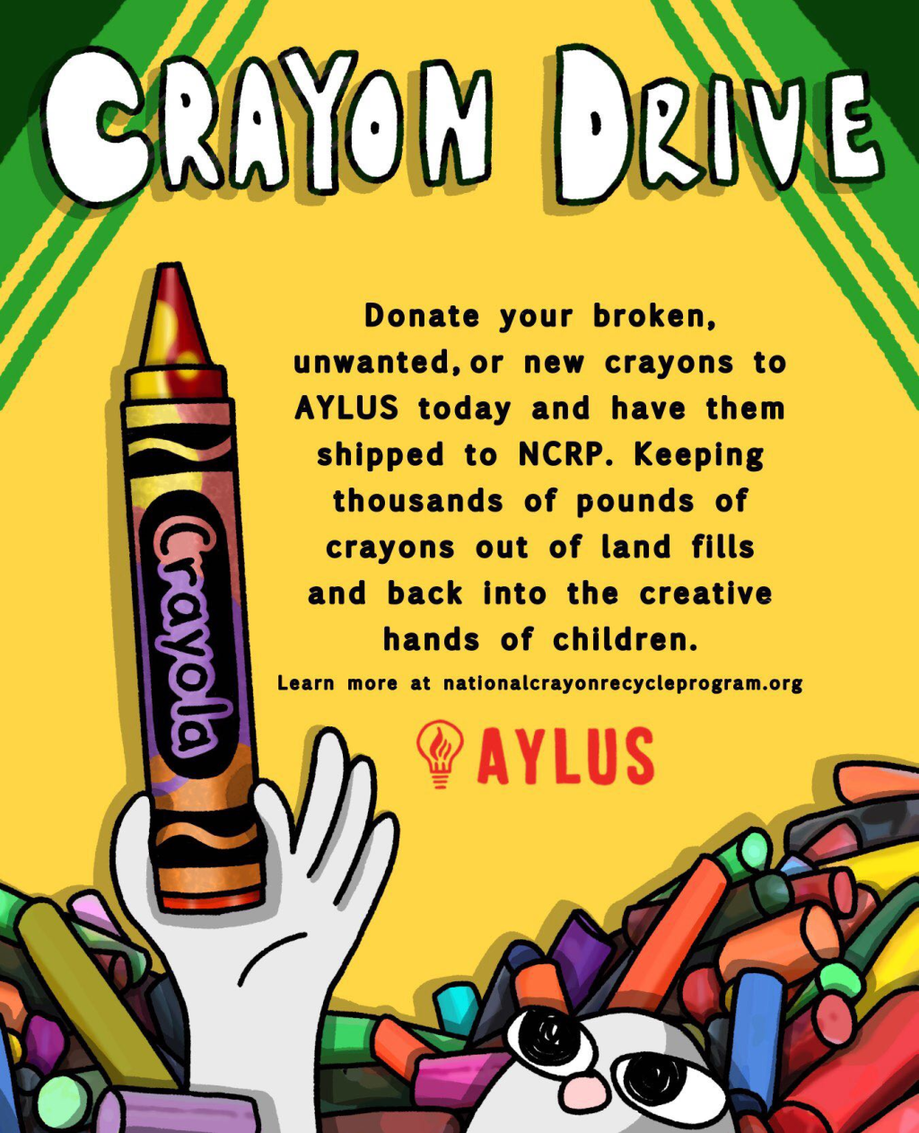 Collected Crayons for Recycling and Donation on July 17th 2024