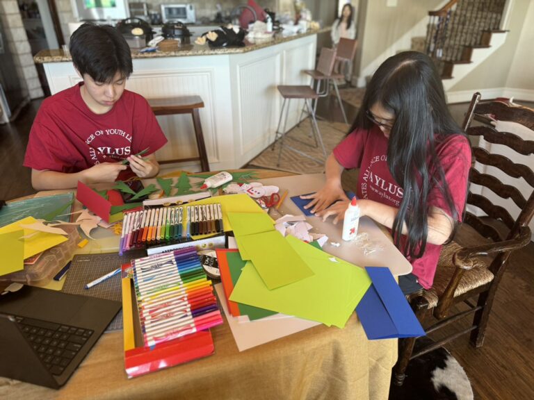 Frisco & Plano Branch Made XmasCards and Prepared Crafting for AGape Program at Jeanie’s Art Studio on Dec 1st 2024